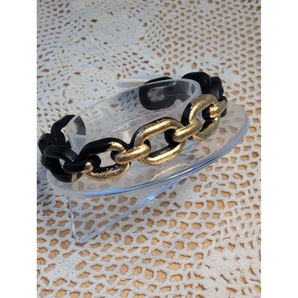 DaVinci Black And Gold Cuff Bracelet